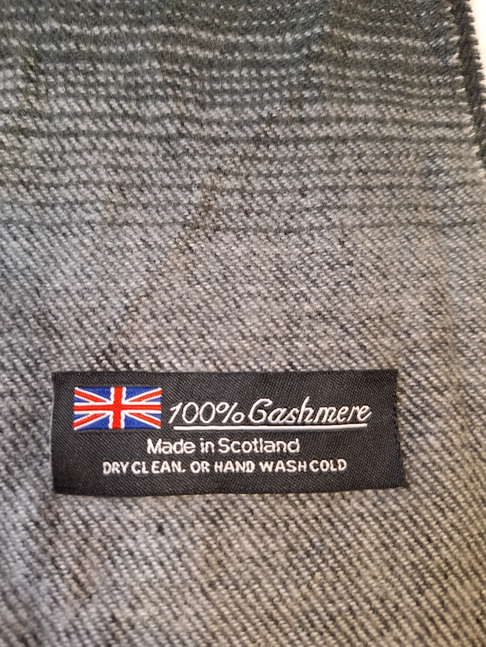 Men's Black to Gray Ombre Fringe Scarf - British Label